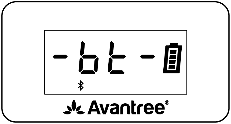 PowerByte screen showing -bt- in Bluetooth pairing mode